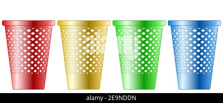 Illustration of the recycle bin set Stock Vector