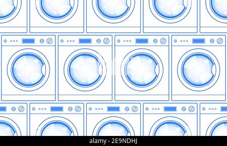 Seamless pattern of the washing machines Stock Vector