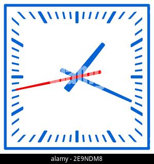 Illustration of the square clock icon. Arrows can be freely rotated Stock Vector