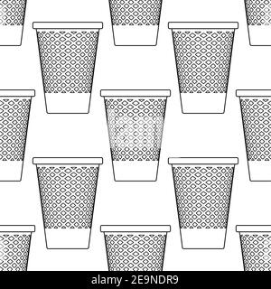 Seamless pattern of the contour recycle bins Stock Vector
