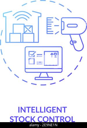 Intelligent stock control concept icon Stock Vector
