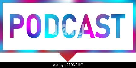 Podcast icon, vector symbol in flat isometric style isolated on color background. Vector stock illustration. Stock Vector