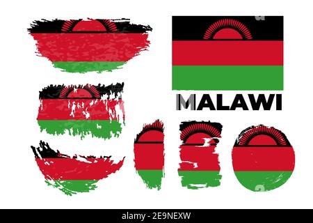 Flag of Malawi country. Happy Independence day of Malawi  Stock Vector