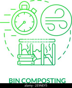 Bin composting concept icon Stock Vector