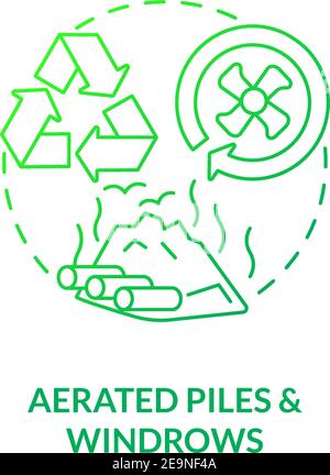 Aerated piles and windrows concept icon Stock Vector