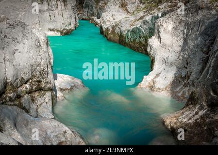 Great Soca Gorge in Slovenia Stock Photo