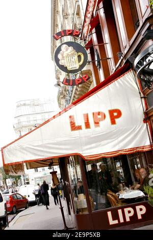 Illustration of famous Brasserie Lipp in Paris, France, on October 20, 2006. Photo by Thierry Orban/ABACAPRESS.COM Stock Photo