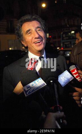 Socialist and former culture minister Jack Lang reacts at PS headquarter in Paris, France, November 16, 2006, after Segolene Royal was chosen to be the socialist candidate in France's presidential election. Royal was the clear winner in a ballot of party members. Photo by Nicolas Gouhier/ABACAPRESS.COM Stock Photo