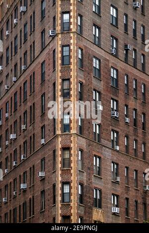 apartment air conditioners in building Brooklyn NYC Stock Photo