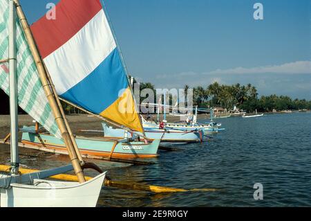 Lovina Beach - Bali - Indonesia 1990 (Photo on photographic film) Stock Photo