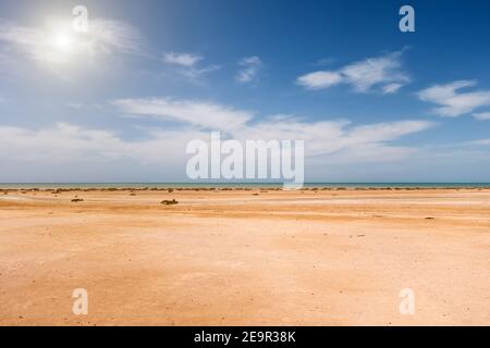 Magic Landscape Desert beach. Hidden bay ecosystems Ras Mohammed National Park marine adventure Africa. Tourism in Southern Sinai Egypt, Red Sea. Stock Photo