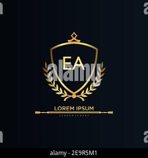 EA Letter Royal Luxury Logo template in vector art for luxurious ...