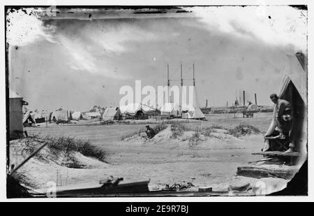 Morris Island, South Carolina. Unidentified camp Stock Photo