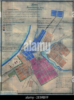 Motovilikha plants map 1869. Stock Photo