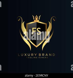 Luxury royal wing Letter FS crest Gold color Logo vector, Victory logo ...
