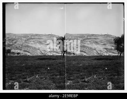 Mount of Olives, Bethany, etc. Mount of Olives and Siloam from the south Stock Photo