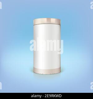 Round tin packaging. Stock Vector