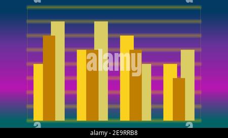 An abstract golden bar chart background image. Stock Photo