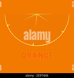 orange slice logo on an orange background with the inscription 1 Stock Vector