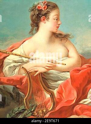 Muse Erato, Of Love Poetry, by François Boucher (cropped). Stock Photo