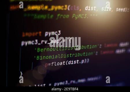 Website HTML Code on the Laptop Display Closeup Photo. Information technology website coding standards for web design Programmer developer screen. Stock Photo