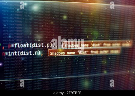 Server logs analysis. Closeup developing programming and coding technologies. Developer working on web sites codes in office. Stock Photo