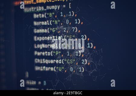 Server logs analysis. Closeup developing programming and coding technologies. Developer working on web sites codes in office. Stock Photo