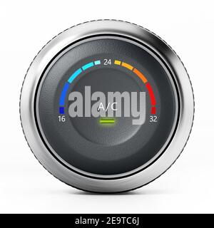 AC button of a modern car isolated on white background. 3D illustration. Stock Photo