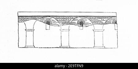 MZK 001 Nr 07 Die Unterbauten des Diocletianischen Kaiserpalastes in Spalato Fig 03 Querschnitt - Schuttlinie. Stock Photo