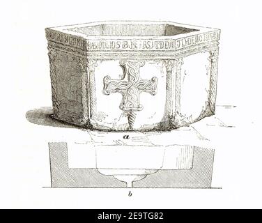 MZK 002 Nr 11 Der Taufbrunnen im Museo Correr - Fig. 01 Kapuzinerkloster al Redentore Venedig. Stock Photo