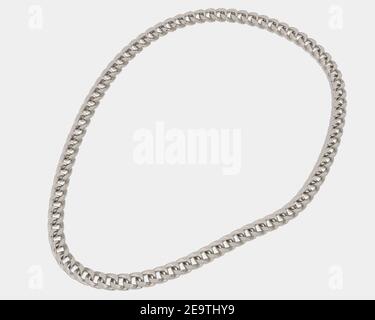 Gold chain isolated on white background. 3d rendering - illustration Stock Photo