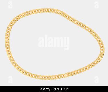 Gold chain isolated on white background. 3d rendering - illustration Stock Photo