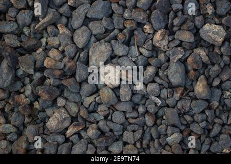 The texture of the stone gravel of different colors. Stock Photo
