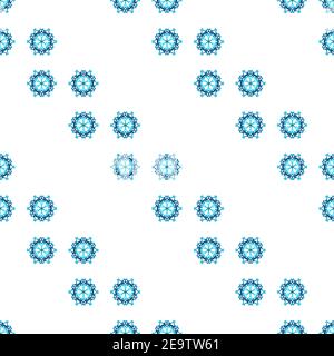 Winter seamless pattern with colorful gradient snowflakes on white background. Vector illustration for fabric, textile wallpaper, posters, gift Stock Vector