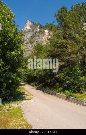 The summer landscape near Pradis in Udine Province, Friuli-Venezia Giulia, north east Italy