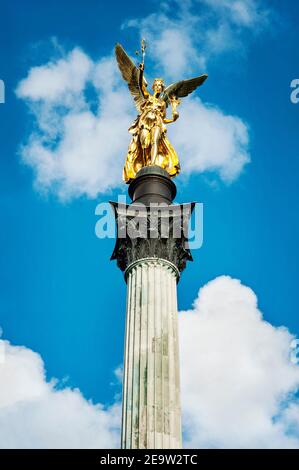 Munich - Germany, August 13, 2019: The Angel of Peace is a monument in the Munich suburb of Bogenhausen. Stock Photo