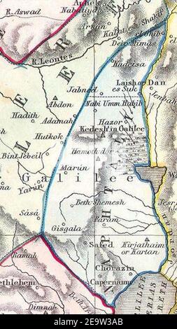 Naphtali. 1852 Philip Map of Palestine - Israel - Holy Land - Geographicus - Palestine-philip-1852. Stock Photo