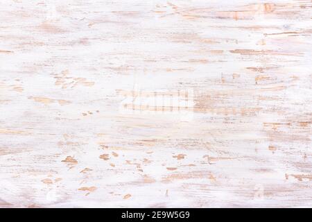 White beige painted shabby wooden background, abstract texture, horizontal Stock Photo