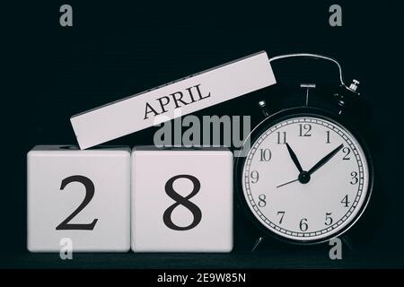 April 28, on a white background made of numbers and letters. Calendar Stock  Photo - Alamy