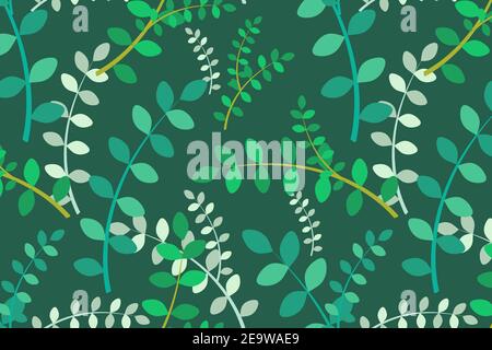 Tender leaf and branch seamless pattern Stock Vector