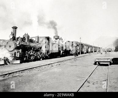 Narrow-Gauge-Railway Dalmatinerbahn Station-Hum 1916-02-12. Stock Photo