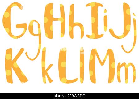 Cute child dotted font - G, H, I, J, K, L, M Stock Vector