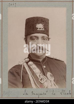 Naser al-Din Shah Qajar, close up, with slight smile by Nadar - Original. Stock Photo