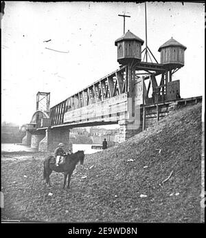 Nashville, Tenn. Fortified railroad bridge across Cumberland River Stock Photo