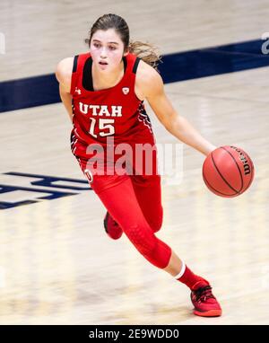 Berkeley, CA U.S. 05th Feb, 2021. A. Utah Utes guard Kemery Martin (15) drives to the basket during the NCAA Women's Basketball game between Utah Utes and the California Golden Bears 62-51 win at Hass Pavilion Berkeley Calif. Thurman James/CSM/17�Թ����� Live News Stock Photo