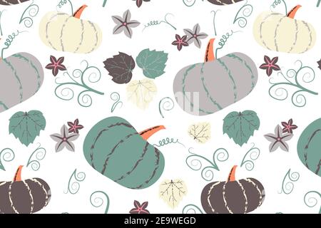 Vintage hand drawn pumpkin seamless patternVintage hand drawn pumpkin seamless pattern Stock Vector
