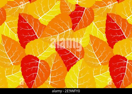 Vector leaves with skeleton in autumn palette Stock Vector
