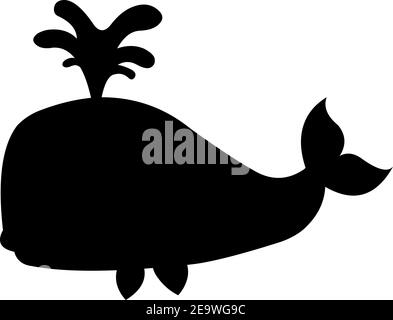 Vector illustration of the silhouette of a whale Stock Vector