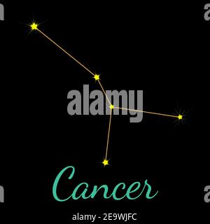 Cancer vector constellation with stars and name Stock Vector