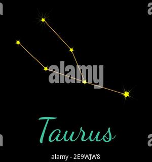 Taurus vector constellation with stars and name Stock Vector